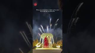 Fireworks and love in perfect harmony creating a magical Varmala moment couplegoals ytshorts [upl. by Hufnagel214]