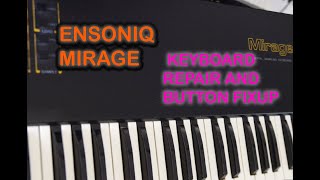 ENSONIQ MIRAGE DSK8 Sampling Keyboard  keyboard clean button replacement and GOTEK OLED screen [upl. by Aynotak]