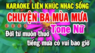 Karaoke Liên Khúc Tone Nữ Dễ Hát Nhất  Chọn Lọc Nhạc Vàng Mới  Chuyện Ba Mùa Mưa  Tuyển Chọn [upl. by Malek]