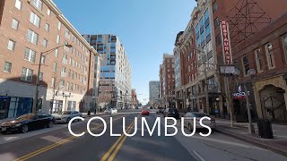 Columbus Ohio City Drive 4K  Downtown Driving Tour [upl. by Anhpad]