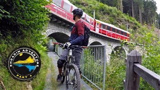 ALL ABOARD THE BERNINA EXPRESS  Mountain Biking Bernina to Poschiavo Switzerland [upl. by Lashoh]