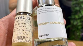 Unboxing Le Labo Santal 33 vs Dossier Dupe Woody Sandalwood [upl. by Amalbergas569]