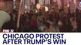 Palestine supporters march in Chicago following Trumps win [upl. by Leamhsi]