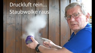 Dyson V15 Akkusauger reinigen  ausblasen viel Staub und Dreck mit Druckluft Kompressor DIY Werkzeug [upl. by Nuahc]