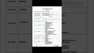 half yearly exam time table 2024 [upl. by Dez]