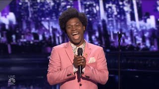 Americas Got Talent 2021 Jimmie Herrod sings show stopping Glitter in the Air [upl. by Sacrod107]