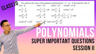 Mastering Maths  class 10th  Polynomials Most important questions chapter 2  Session II [upl. by Luhe]