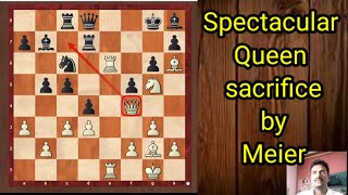 Spectacular move by queen sacrifice by Meier chessvideos chesslearning chesstactics chesstraps [upl. by Massie]