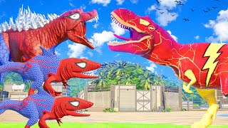 Jurassic World Evolution ALL SuperHero Dinosaurs Battle vs SpiderMan Rescue Batman vs Ironman [upl. by Kcirdec880]