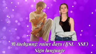 BTS 뷔 태형 V Taehyung Rainy days BSL SSE Sign language [upl. by Palla90]