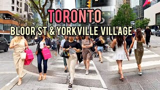 Toronto Downtown Bloor St And Yorkville Village Walking Tour Toronto Canada 4K [upl. by Ecirtaemed]