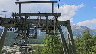 Chairlift Languard Pontresina Switzerland with turn [upl. by Welby329]