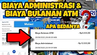 Penjelasan Tentang Biaya Administrasi dan Biaya Bulanan ATM BRI  Update Biaya Bulanan 2022 [upl. by Lolita]