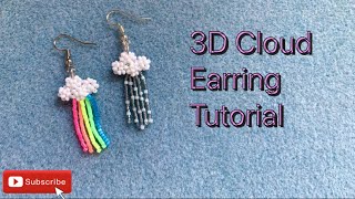 3D Cloud bead fringe earring tutorial [upl. by Hametaf]