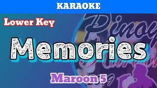 Memories by Maroon 5 Karaoke  Lower Key [upl. by Naol]