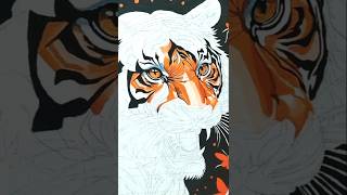 Acrylic tiger painting art shortsytshorts music [upl. by Edualcnaej77]