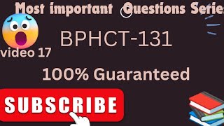 IGNOU IMPORTANT QUESTIONS FOR JUNE TEE EXAM BPHCT1312024 importantquestions [upl. by Otanutrof156]