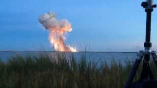 Antares Rocket Explosion from 2 miles away [upl. by Kramnhoj536]