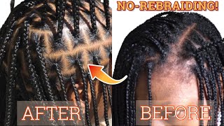 😱NO REBRAIDING The Best way to REFRESH old knotless braids amp box braids to look NEW again [upl. by Ailimat406]