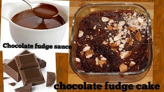 EGGLESS CHOCOLATE FUDGE CAKE WITH FUDGE SAUCE RECIPE [upl. by Ttreve279]