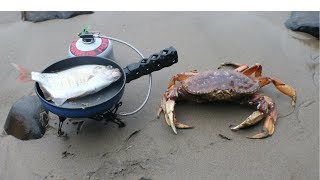 Catch n Cook Dungeness Crab and Perch in a Sea Cave [upl. by Canotas]