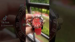 Seiko Mod Black Red Seigaiha NH35 40mm [upl. by Nandor]