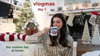 the first day of vlogmas — cozy day at home amp decorating for christmas [upl. by Enilaf934]