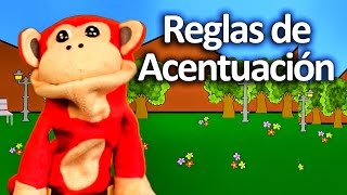 Cómo acentuar las palabras en español  Reglas ortografía con El Mono Sílabo  Videos Infantiles [upl. by Buine]