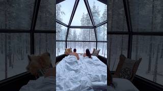 It’s at the Aurora Queen Resort in Finland🇫🇮 couple winter snow [upl. by Boot]