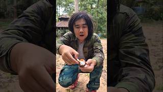 boiled egg in forest  Survival Skills [upl. by Aynotak227]