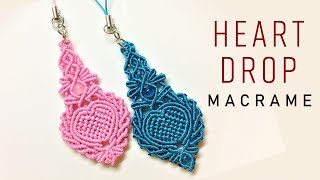 Macrame keychain tutorial  The Heart drop of Elsa  Hướng dẫn thắt móc khóa giọt tim Elsa [upl. by Akcimat]