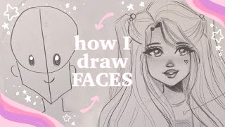 🌸 How I Draw Faces 🌸  easy tutorial my art style [upl. by Onibas420]