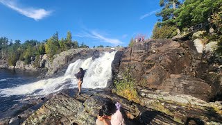 Beautiful View Waterfalls in Muskoka HIGH FALLS in Bracebridge Ontario Canada [upl. by Araeit]