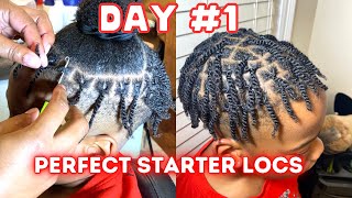 Tutorial on Perfect🔥 MEN Two strand twistStarter LocsInterlocking crochetMen short hair [upl. by Cohla217]