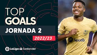 Todos los goles de la jornada 2 de LaLiga Santander 20222023 [upl. by Reisman995]