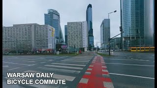 Warsaw Daily Bicycle Commute  Gloomy morning after rainy night [upl. by See]