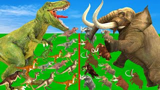 Woolly Mammoth Vs TRex Prehistoric Mammals Vs Largest Dinosaurs Size Comparison Animals Epic Battle [upl. by Nerag181]