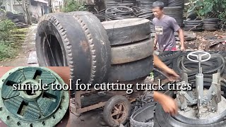 Amazing invention a simple tool for cutting truck tires [upl. by Eelra]