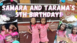 Samara and Tamarass 5th Birthday twins [upl. by Ydnirb]