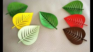 Easy Decorative Paper Leaves  Autumn Paper Craft How To Make Paper Leaf  How To Make Paper Leaves [upl. by Christian341]