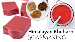 Rhubarb Soap Making  Cold Process Soap [upl. by Naletak562]