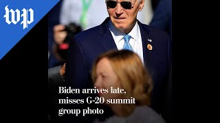 Biden arrives late misses G20 summit group photo [upl. by Kato]