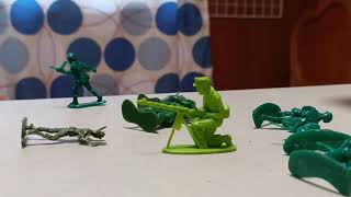 tabletop war greens vs tans An army men stop motion [upl. by Rasla]