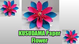 How to make KUSUDAMA PAPER FLOWER  TUTORIALS [upl. by Julia]