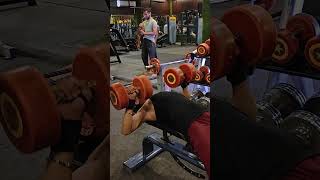 Flat bench press with 20kg dumbbell press chest workout💪💙🥰shorts viralshortsyoutubeshortschest [upl. by Aleahpar545]