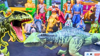 Reviewing Jurassic World Dinosaur Figures  TREX IREX Triceratops Ampelosaurus Indoraptor [upl. by Nediarb]