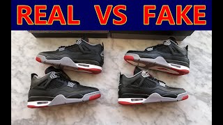 Real vs Fake Jordan 4 Bred Reimagined Review [upl. by Ludie]