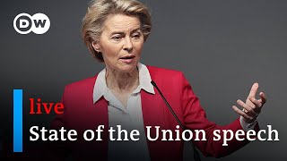 Ursula von der Leyen addresses the European Parliament in her second State of the Union speech [upl. by Airotcivairam]