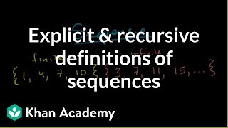 Explicit and recursive definitions of sequences  Precalculus  Khan Academy [upl. by Hendrik1]