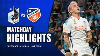 HIGHLIGHTS FC Cincinnati at Minnesota United FC  September 18 2024 [upl. by Marys]